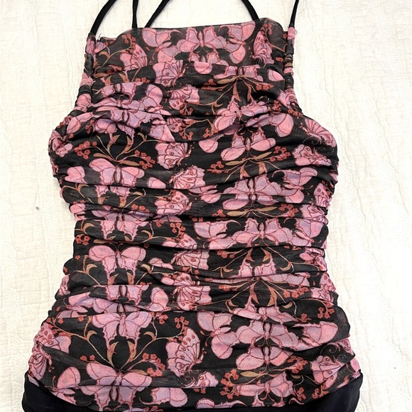 NEW FREE PEOPLE - Thong bodysuit with mesh and drawstrings size XS - Picture 3 of 8